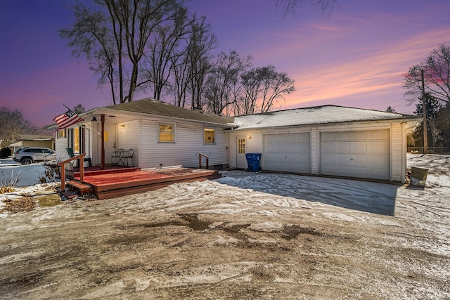 single story home with a deck