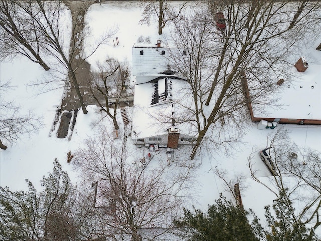 view of snowy aerial view