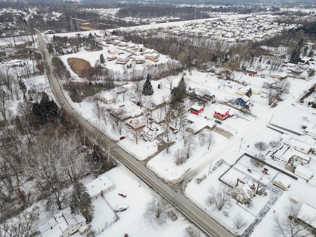 view of snowy aerial view