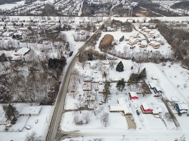 view of snowy aerial view