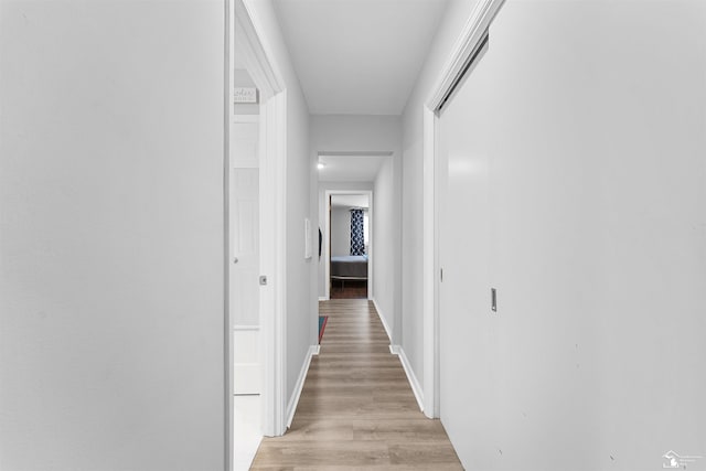 hallway featuring light hardwood / wood-style floors