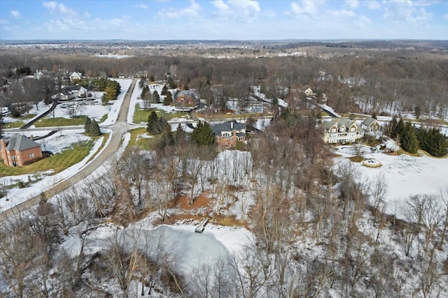 view of snowy aerial view