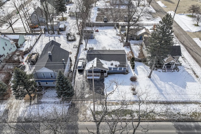 view of snowy aerial view