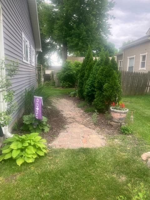 view of yard with fence