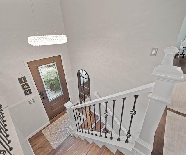 foyer featuring hardwood / wood-style floors