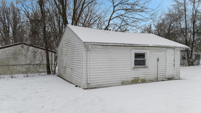 view of snow covered structure