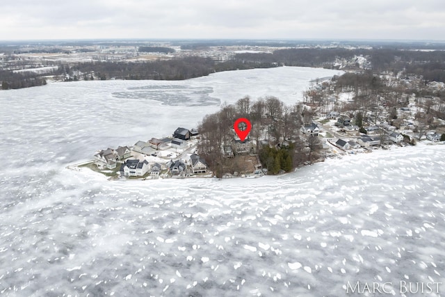 view of snowy aerial view