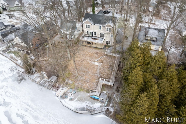 view of snowy aerial view