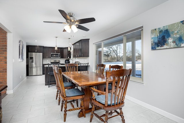 7500 Dexter Pinckney Rd, Dexter, MI 48130 - dining area with ceiling fan