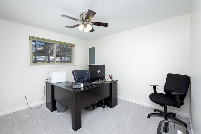 7500 Dexter Pinckney Rd, Dexter, MI 48130 - carpeted office featuring ceiling fan and electric panel