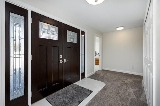 view of carpeted entryway