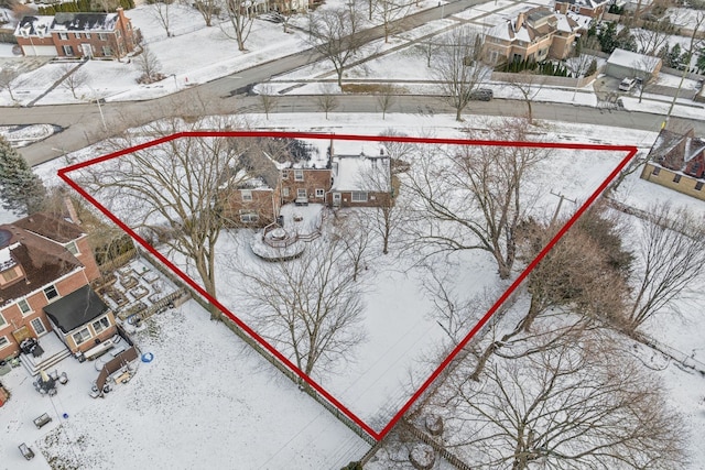 view of snowy aerial view