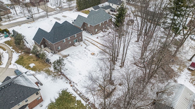 view of snowy aerial view