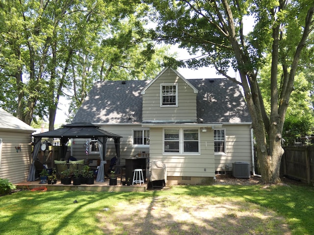6 Poplar St, Three Oaks, MI 49128 - back of house featuring a gazebo, crawl space, and a shingled roof
