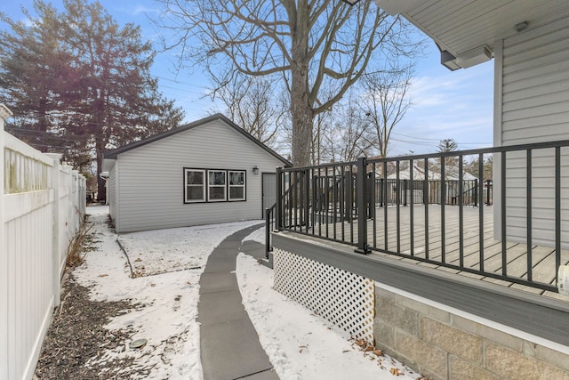 view of side of property featuring a deck