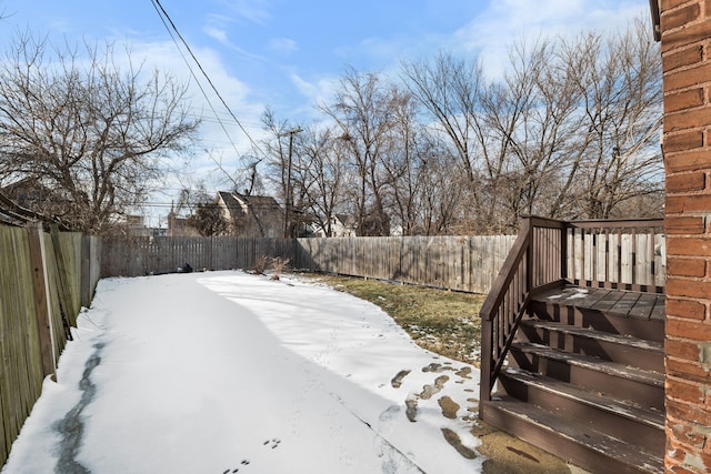 view of snowy yard