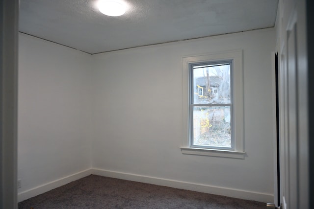 carpeted spare room with plenty of natural light and a textured ceiling