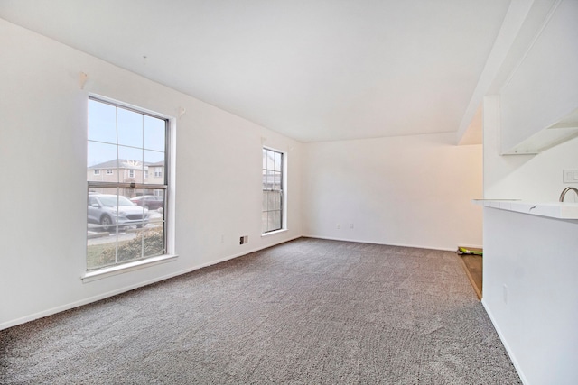 unfurnished living room featuring carpet