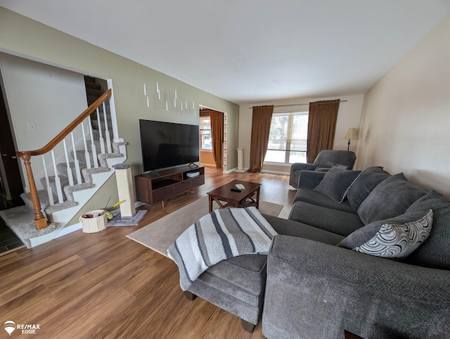 living room featuring hardwood / wood-style floors