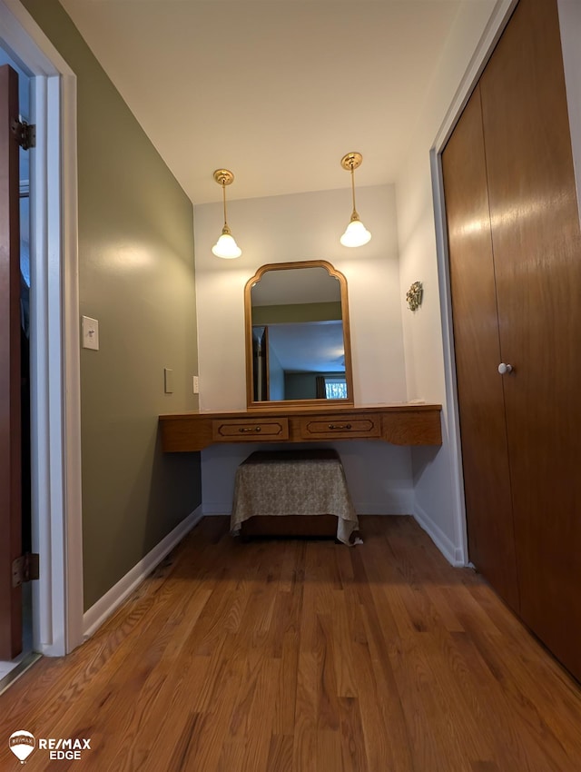 bathroom featuring hardwood / wood-style flooring