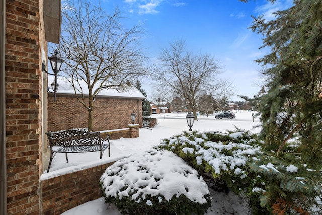 view of snowy yard