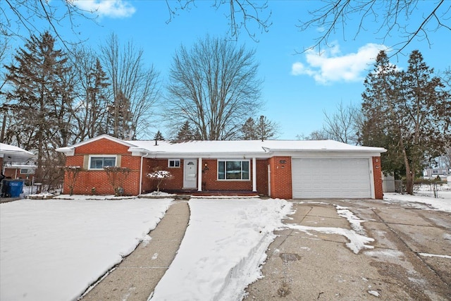 single story home featuring a garage