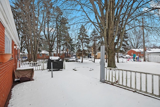 view of snowy yard