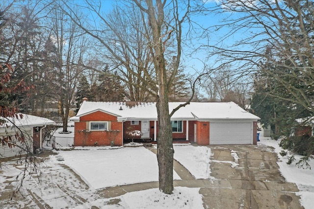 view of front of house with a garage