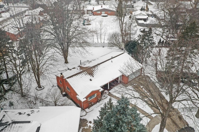 view of snowy aerial view