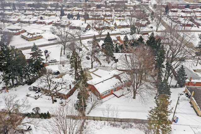 view of snowy aerial view