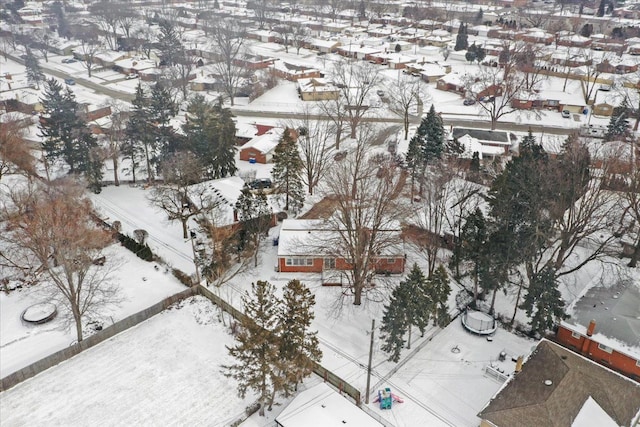 view of snowy aerial view