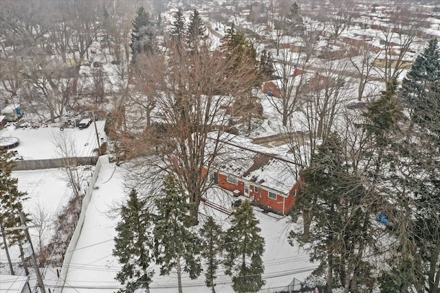 view of snowy aerial view