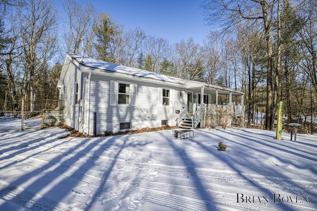 view of front of house with covered porch