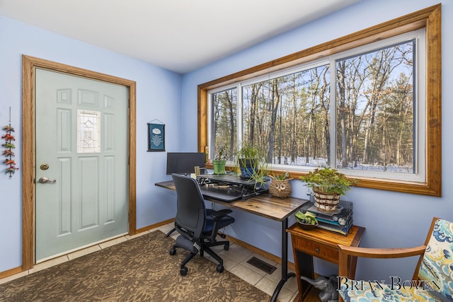 view of tiled office