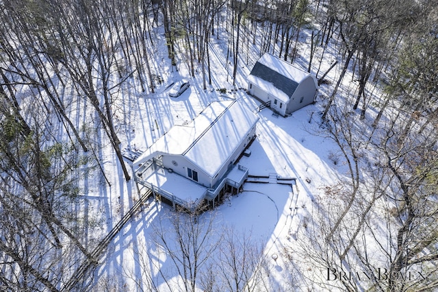 view of snowy aerial view