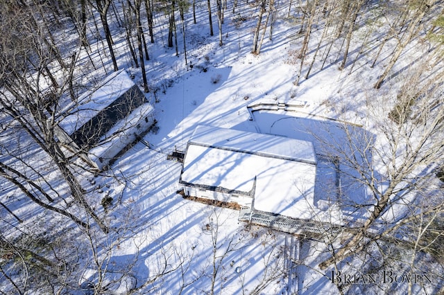 view of snowy aerial view