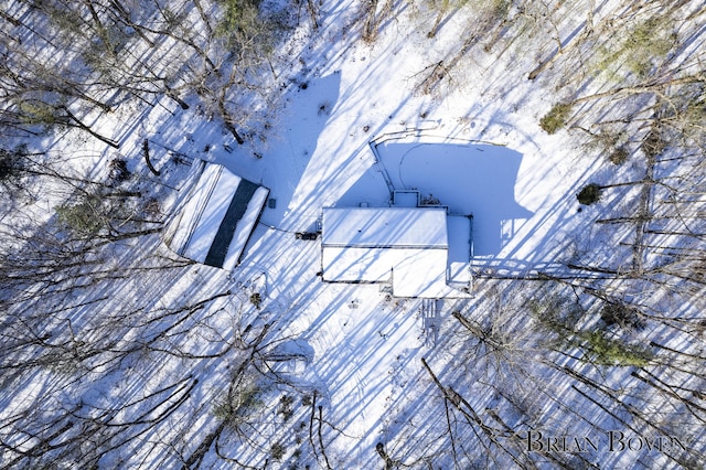 view of snowy aerial view