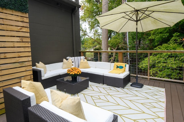 deck featuring an outdoor hangout area