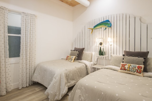 bedroom featuring light wood-type flooring