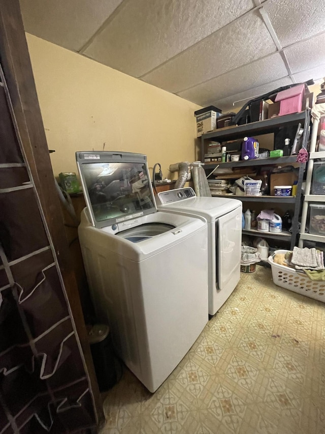 laundry area featuring washing machine and dryer