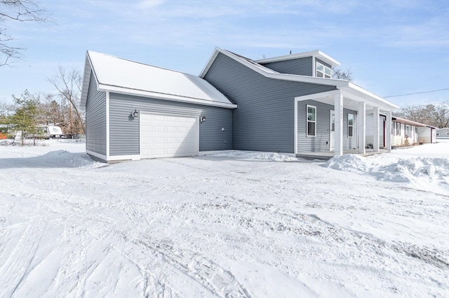 exterior space featuring a garage