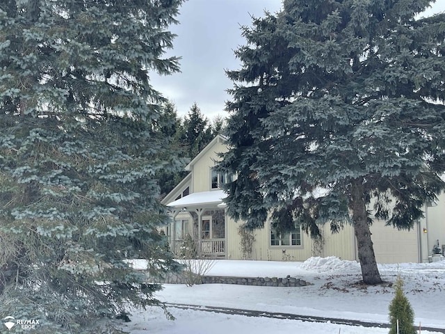 view of snow covered exterior