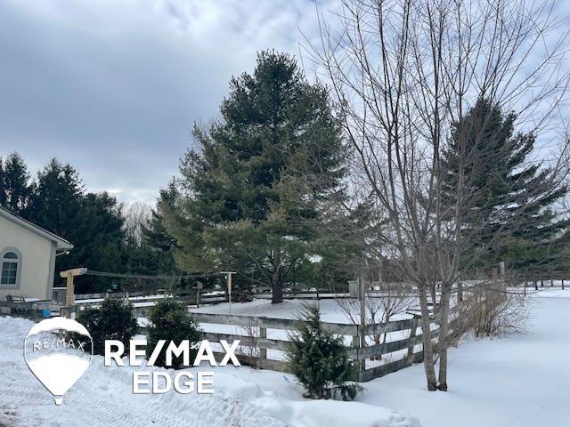 view of yard covered in snow