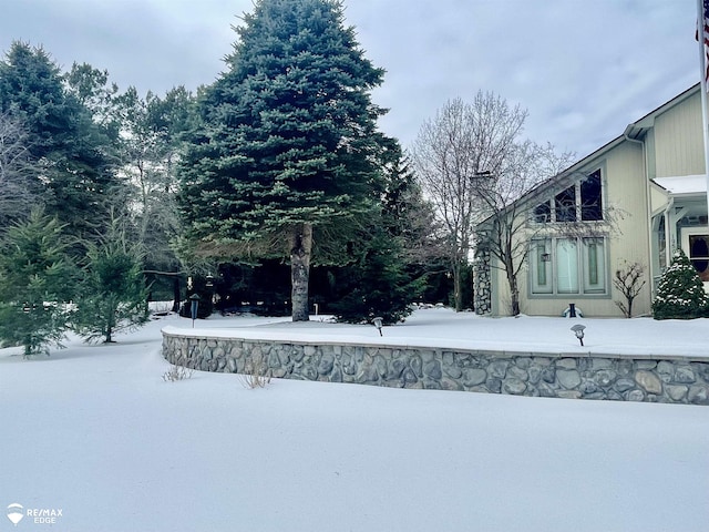 view of snowy yard