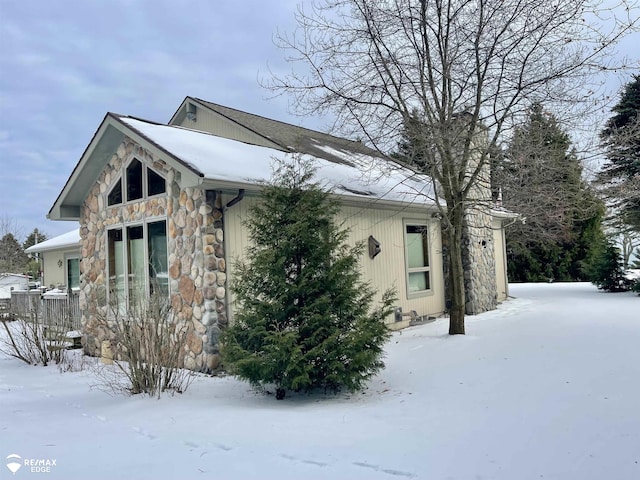 view of snowy exterior