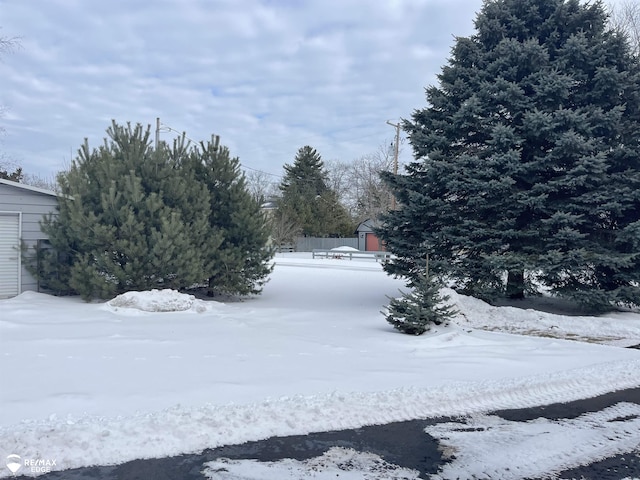 view of snowy yard