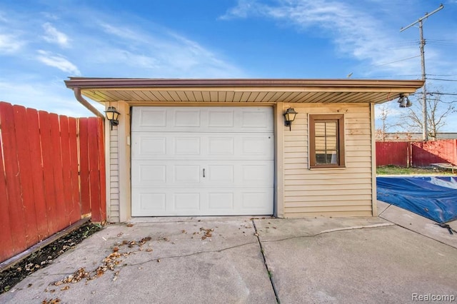 view of garage