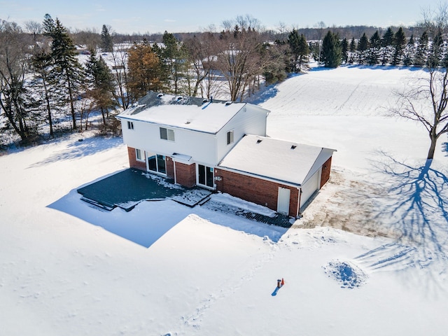 view of snowy aerial view