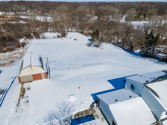 view of snowy aerial view