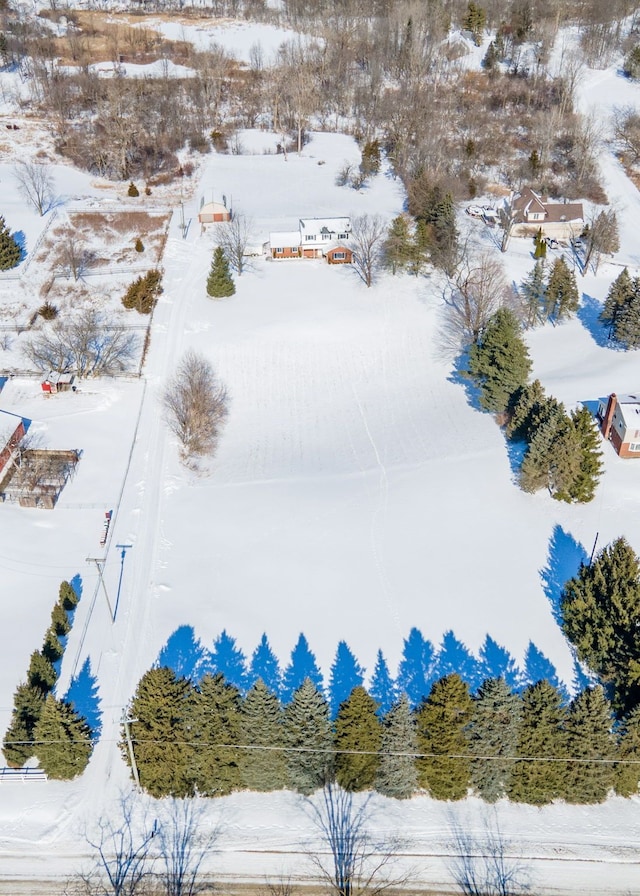 view of snowy aerial view